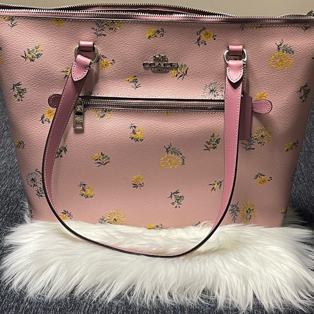 Coach Pink Floral Print Tote